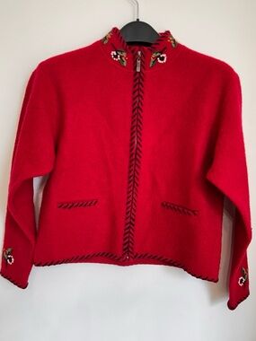 100% WOOL ALPS ZIP UP SWEATER